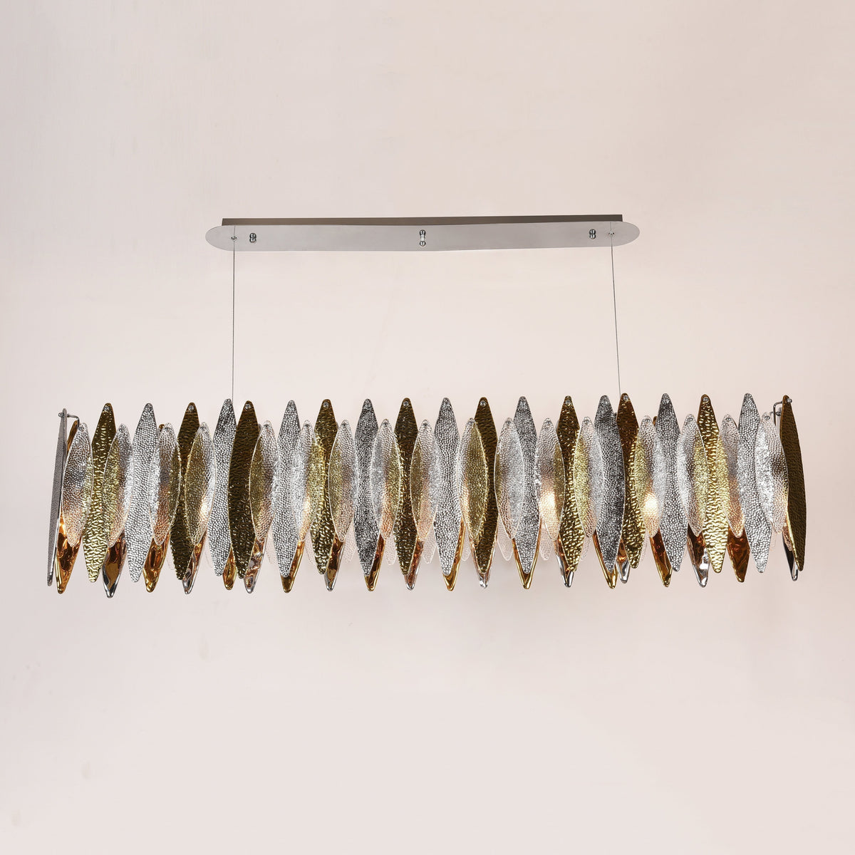 Alba Linear/Rectangle Oval Glass Chandelier - detail 2