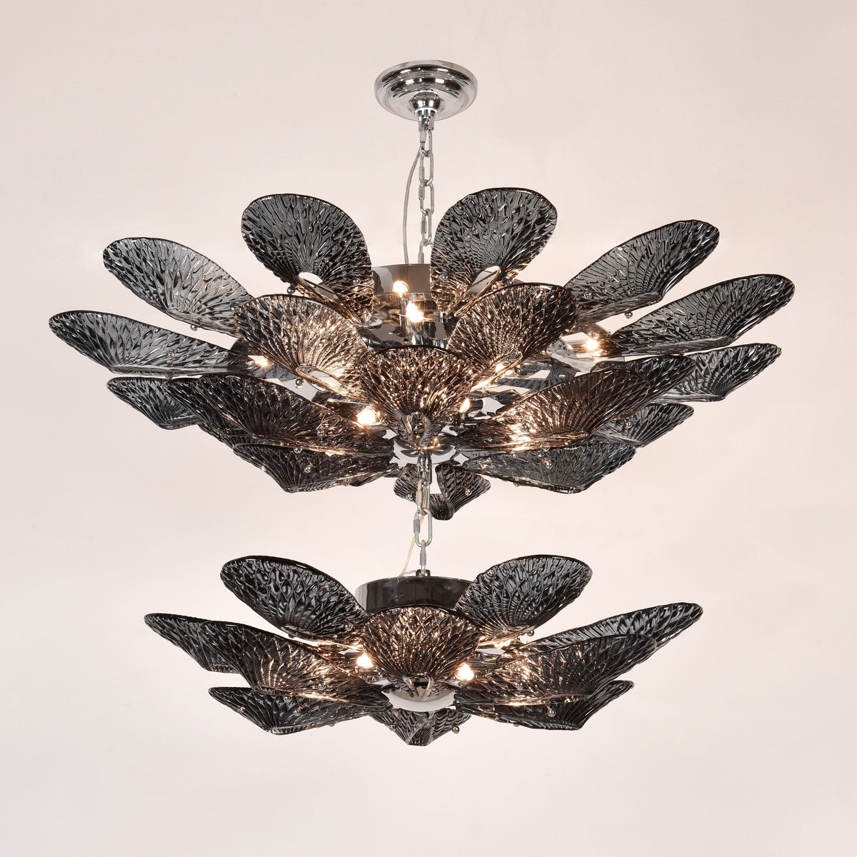 Bella 2-Tier Glass Flower Chandelier - detail 2