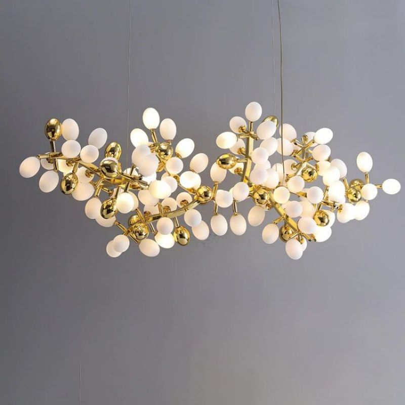 Modern Gold Grape Linear Pendant Light for Dining Room