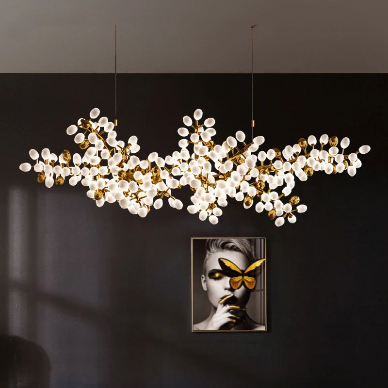 Gold Horizontal Grape Chandelier for Dining Room - detail 2