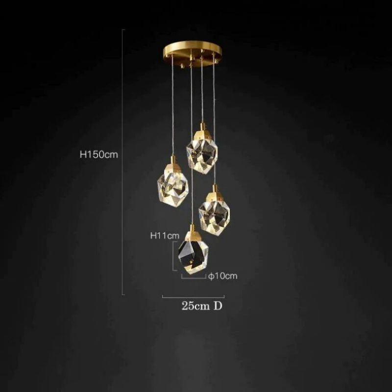 Dazzle Faceted Round Pendant For Dining Room - detail 2
