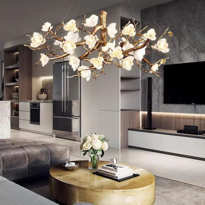 Flower Bloom Branch Ceramic Chandelier - detail 2