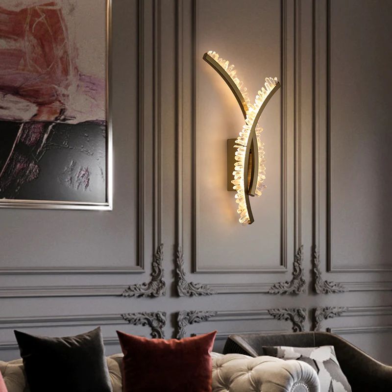Gina Rock Crystal Bracket Wall Sconce（Silver Finish） - product detail 2