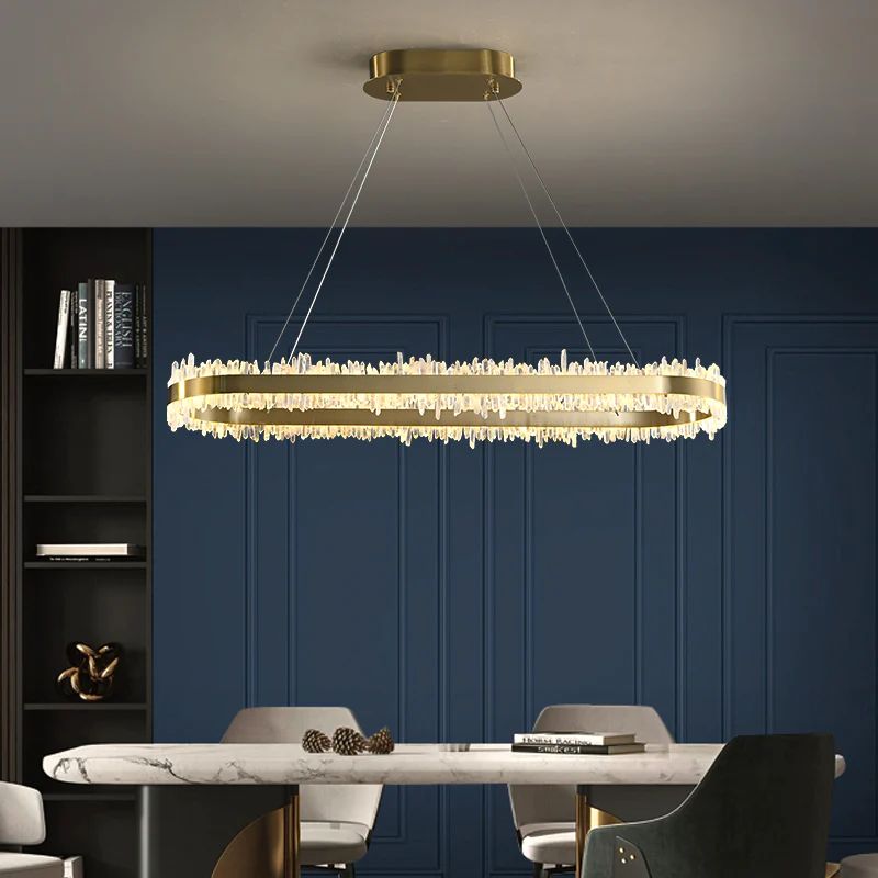 Gina Rock Crystal Oval Chandelier - product detail 3
