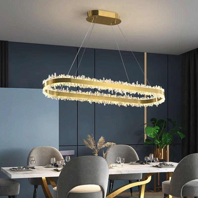Gina Rock Crystal Oval Chandelier - product detail 4