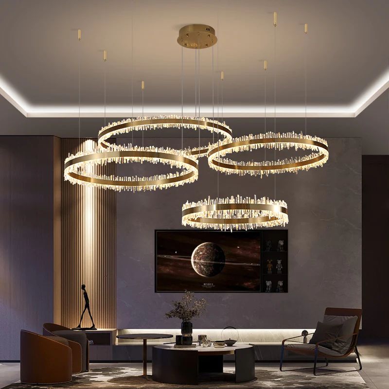 Gina Rock Crystal Rings Luxury Chandelier - product detail 2