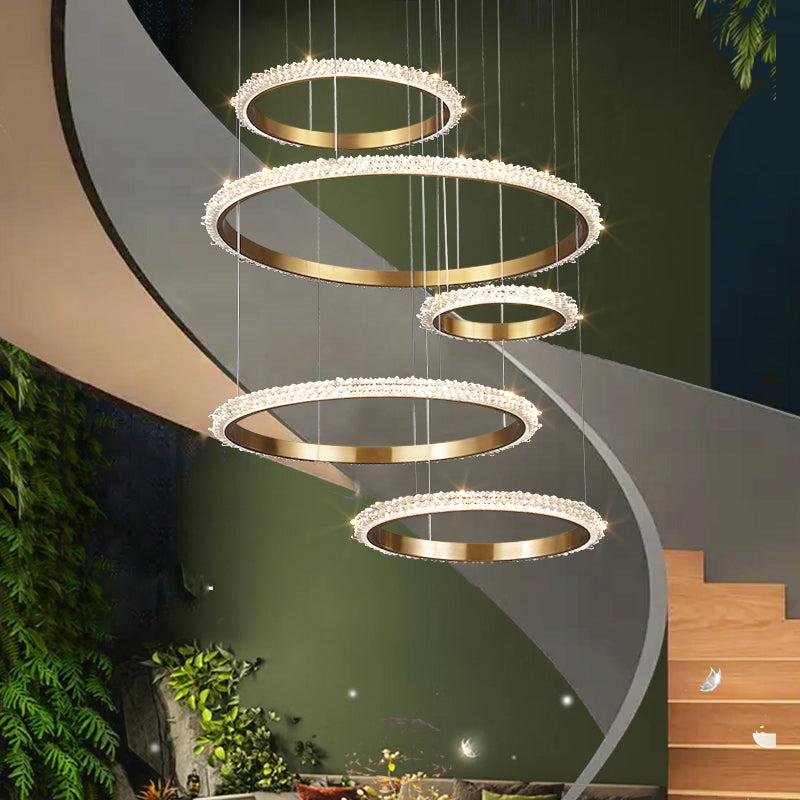 Gina Staircase K9 Crystal Ring Chandelier - product detail 2