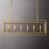 Beckman Glass Lantern Rectangular Chandelier 54" - detail 3