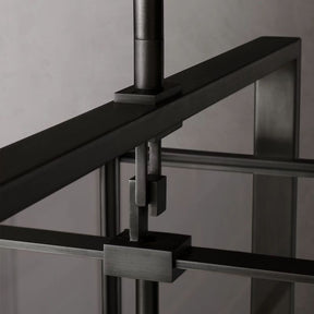 Beckman Glass Lantern Rectangular Chandelier 54" - detail 6