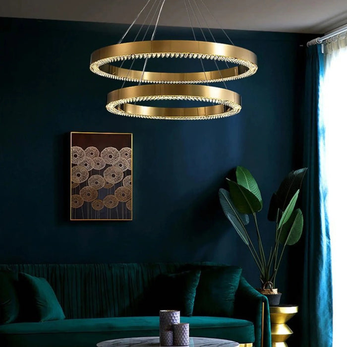 Gold crystal ceiling chandelier - detail 2
