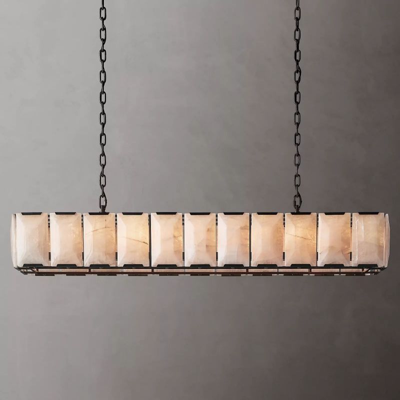 Huxley Calcite Rectangular Chandelier 74" - detail 2