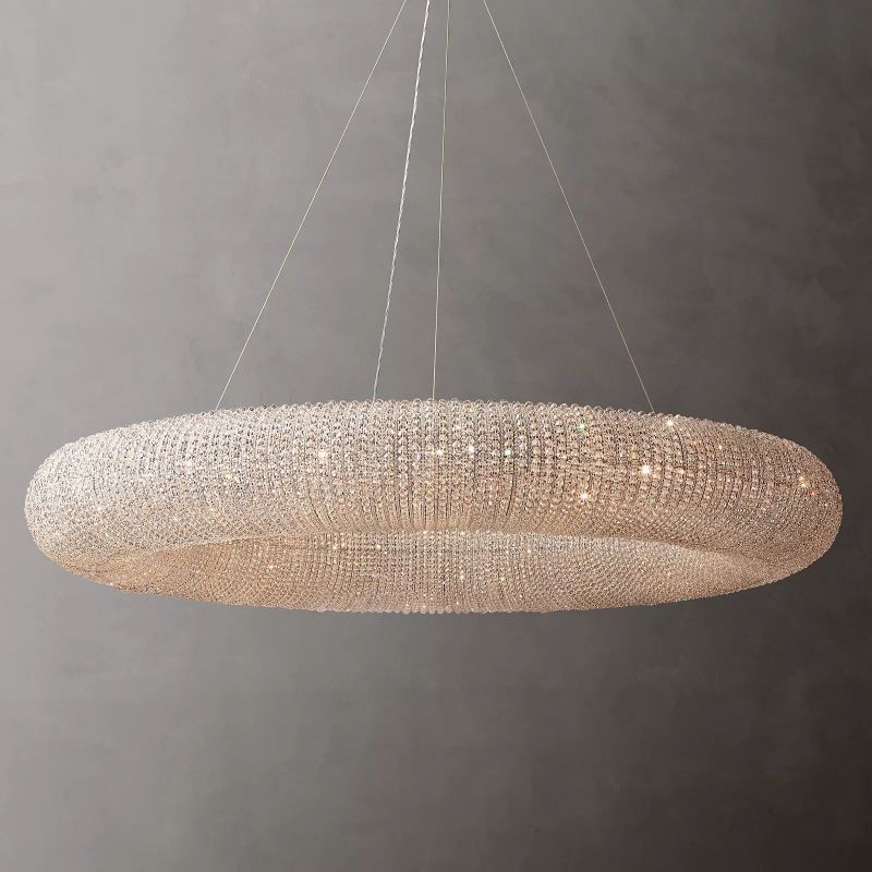Halo Crystal Round LED Chandelier 59" - detail 2