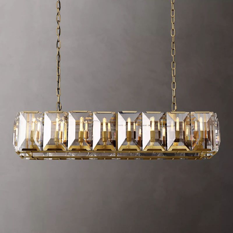Huxley Crystal Rectangular Chandelier 54" - detail 2