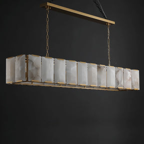 Huxley Calcite Rectangular Chandelier 74"
