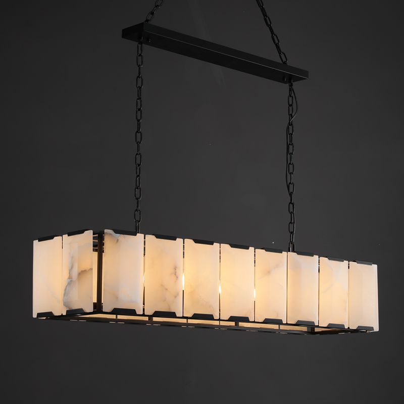 Huxley Calcite Rectangular Chandelier 54"