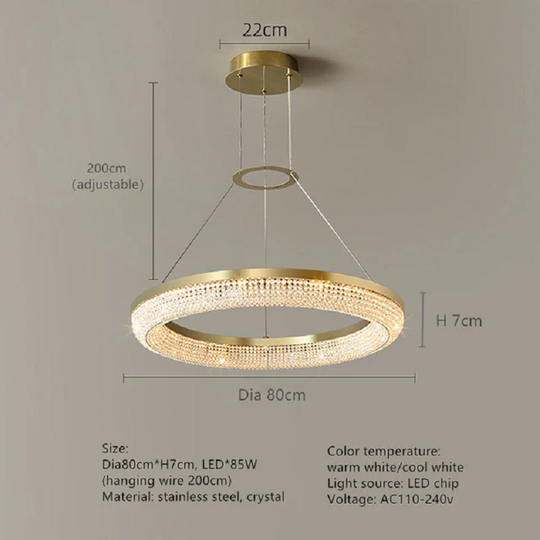 Julian Modern Crystal Round Chandelier - product detail 2