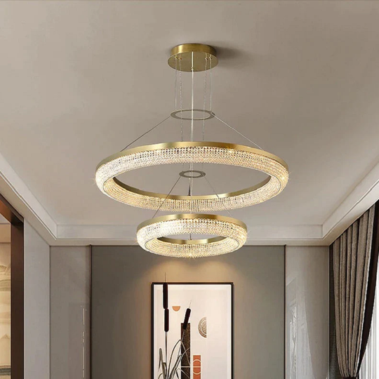 Julian Modern Double Ring Crystal Chandelier - product detail 2