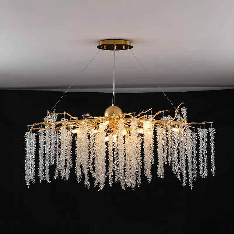 Gold Crystal Branch Pendant Light for Dining Room - detail 2