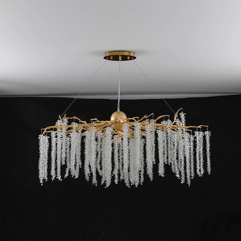 Gold Crystal Branch Pendant Light for Dining Room