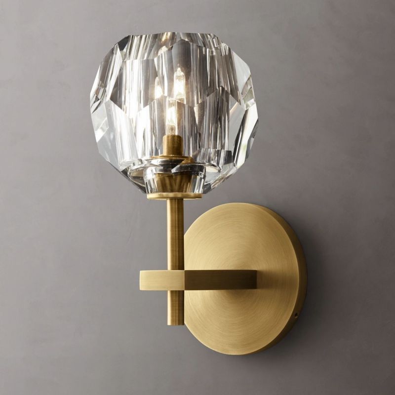 Cristal Clear Glass Short Wall Sconce - detail 5