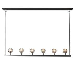 Cristal Glass Linear Chandelier 60" - detail 9