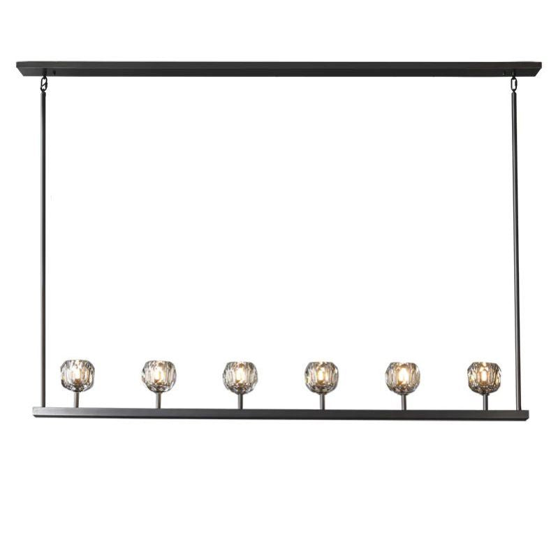 Cristal Glass Linear Chandelier 60" - detail 9