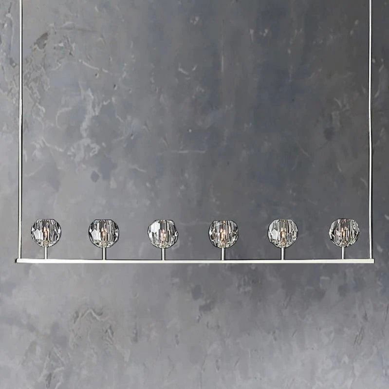 Cristal Glass Linear Chandelier 60" - detail 14