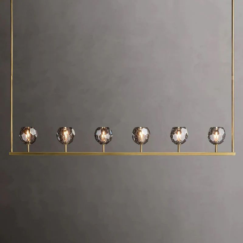 Cristal Glass Linear Chandelier 60" - detail 3