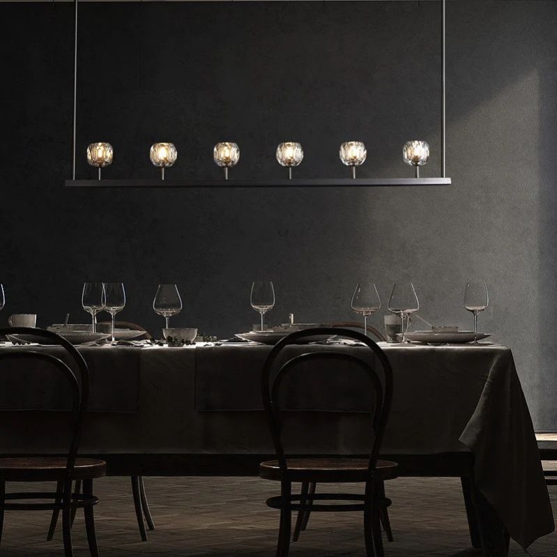 Cristal Glass Linear Chandelier 60" - detail 15