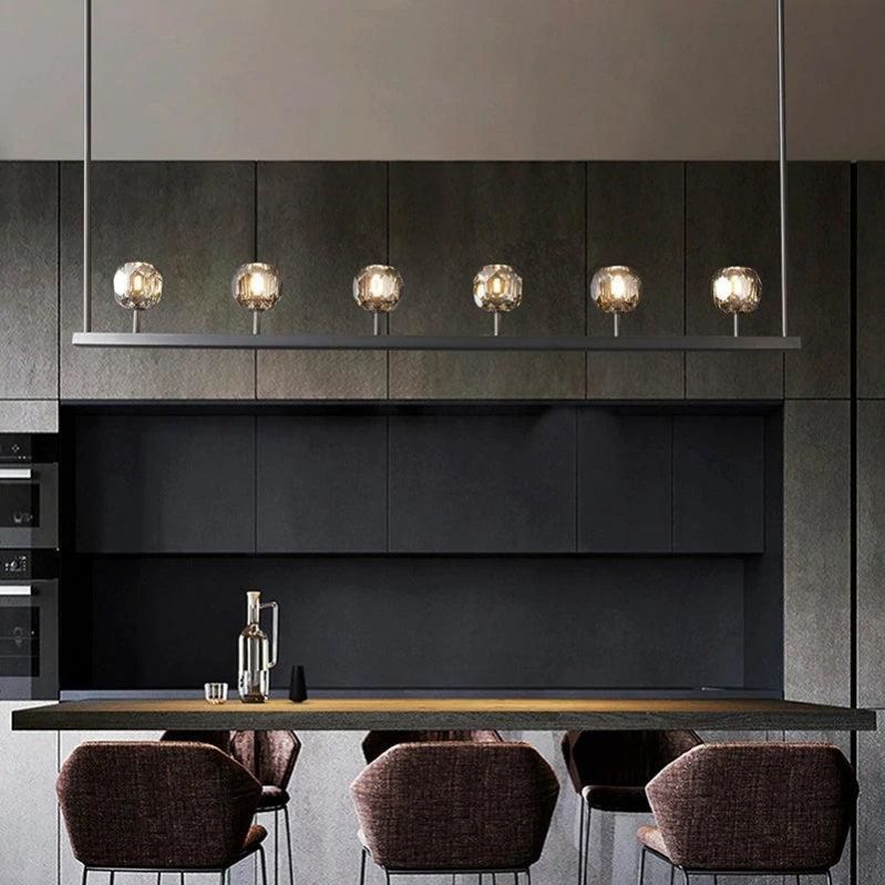 Cristal Glass Linear Chandelier 60" - detail 12