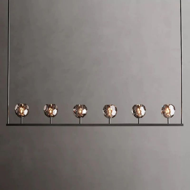 Cristal Glass Linear Chandelier 60" - detail 8