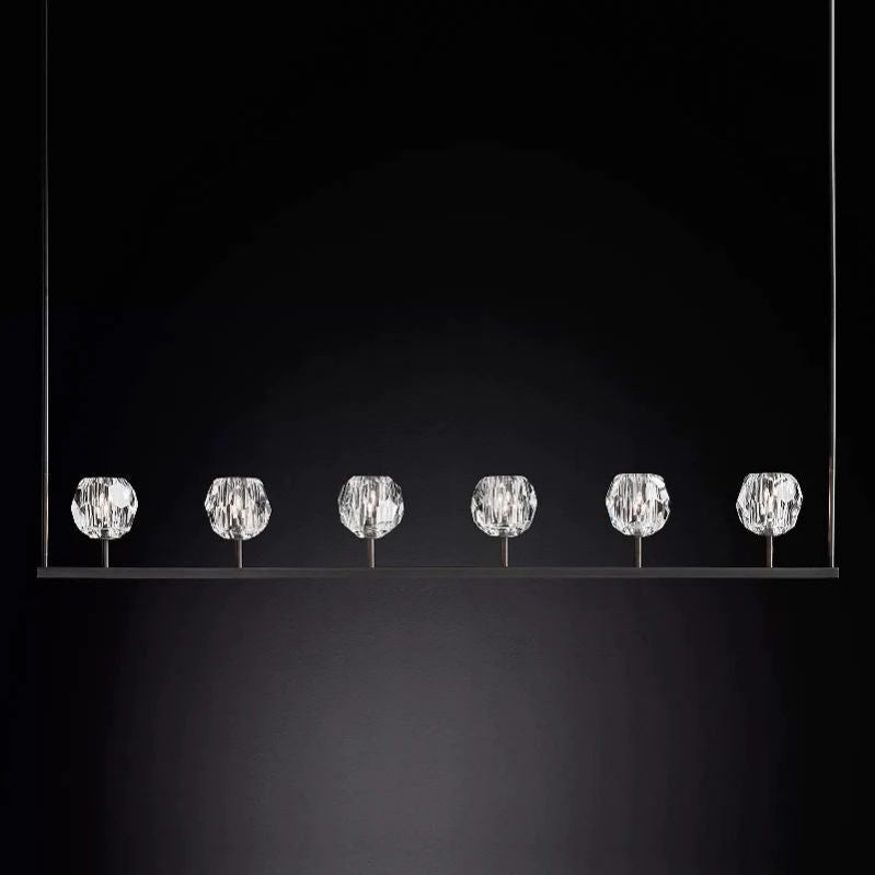 Cristal Glass Linear Chandelier 60" - detail 2