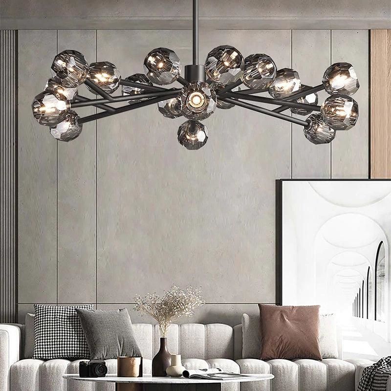 Cristal Glass Round Chandelier 48" - detail 2