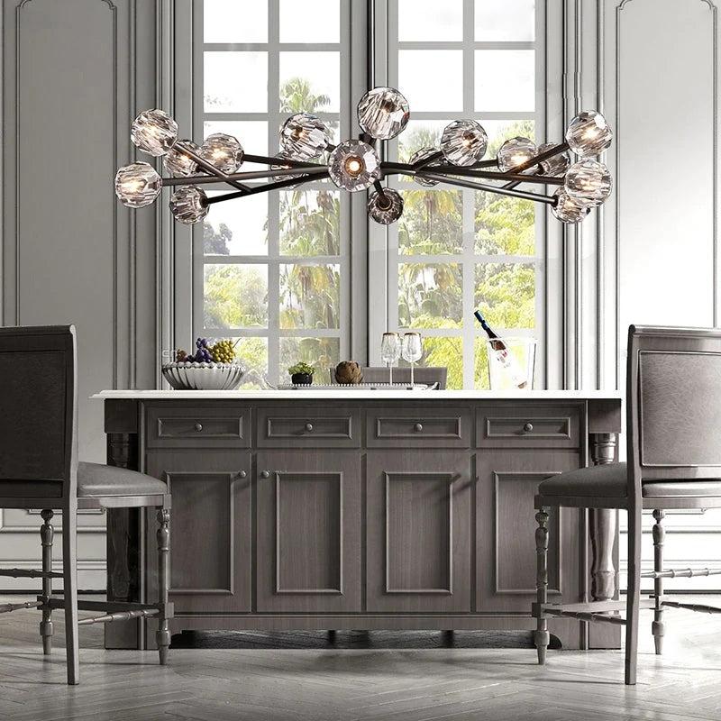 Cristal Glass Round Chandelier 60" - detail 2
