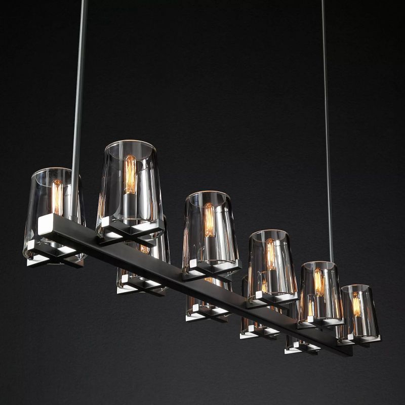 Kuseau Glass Linear Chandelier 49" - detail 2