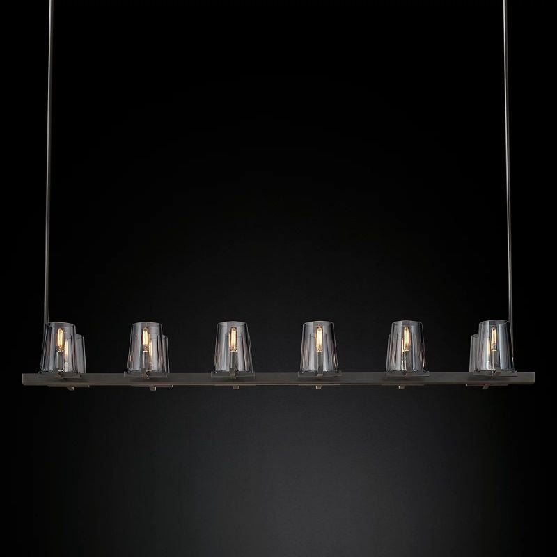 Kuseau Glass Linear Chandelier 60" - detail 2