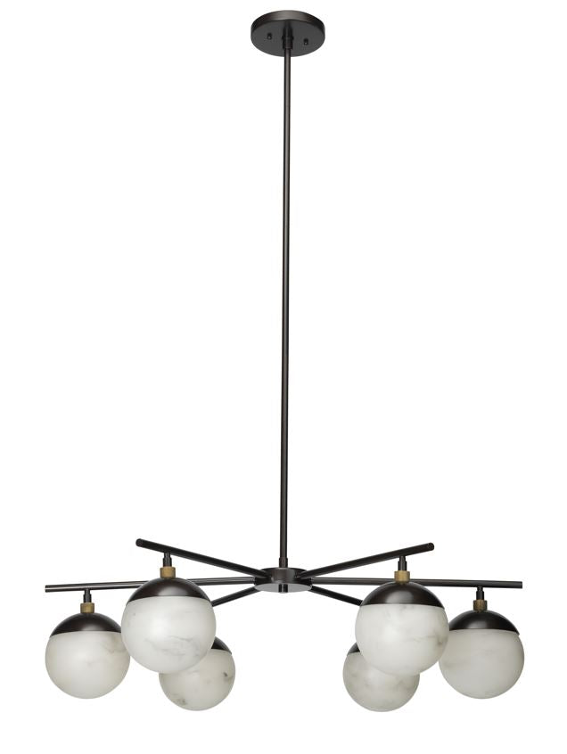 Metro Alabaster 6 Light Chandelier - detail 2