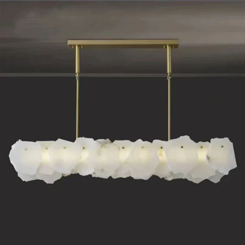 Alabaster Moira Marble Modern Snowflake Linear Chandelier - product detail 2