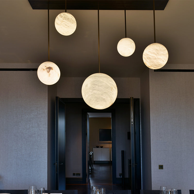 Nami Alabaster Sphere Staircase Chandelier,Multi Pendant Light - detail 2