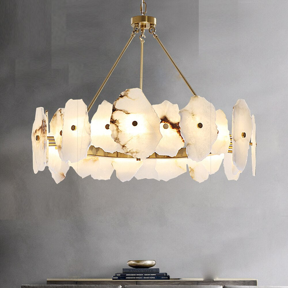 Natural Alabaster Modern Round Chandelier - detail 2