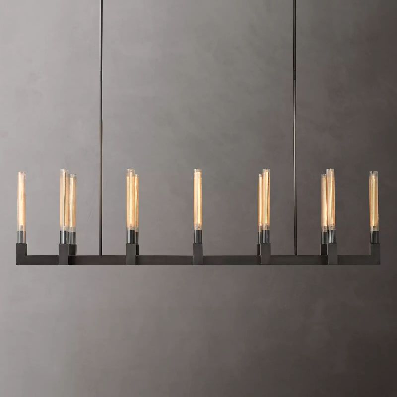 Pridan Glass Linear Chandelier 67" - detail 2