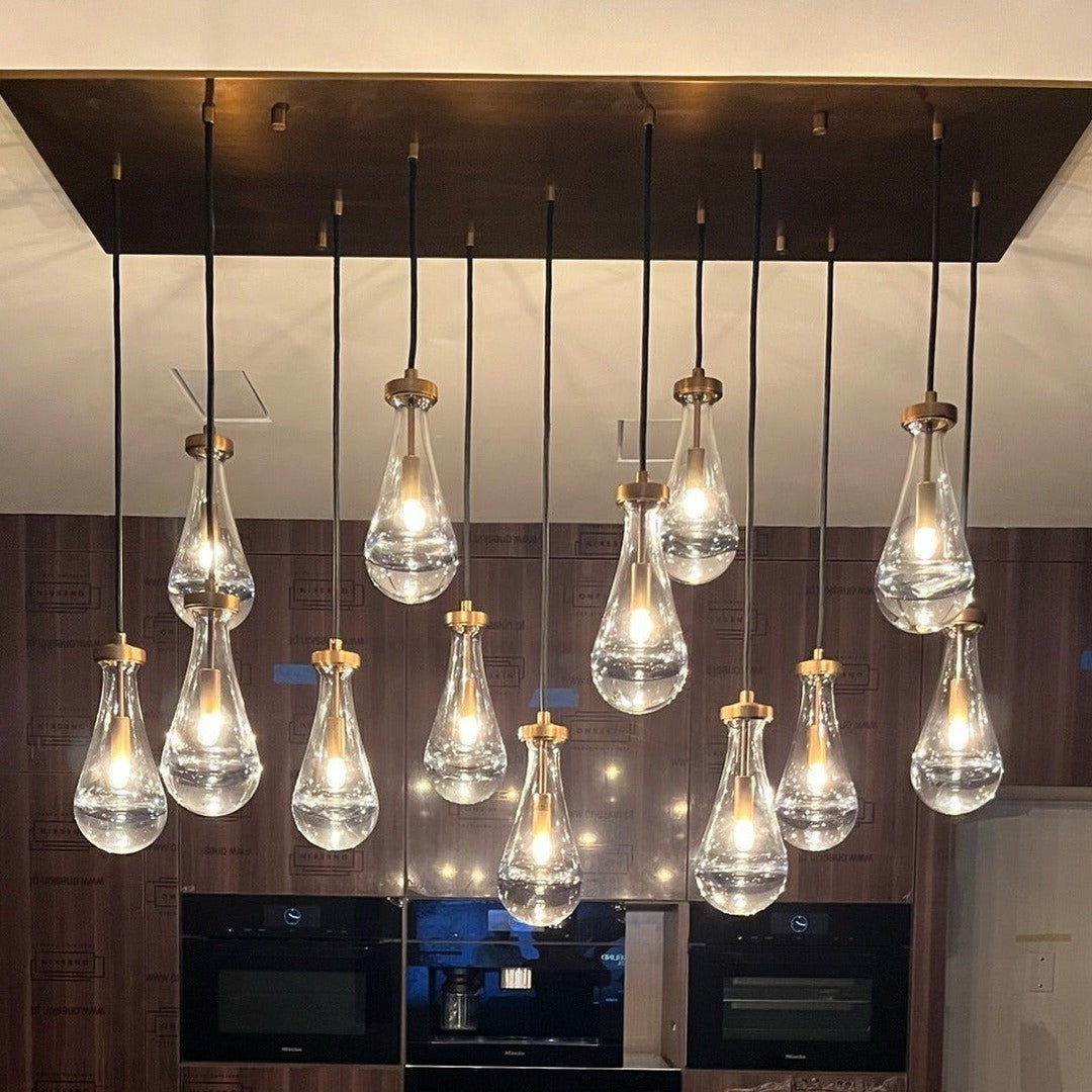 Raindrop Rectangular Chandelier 54"