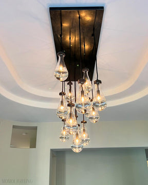 Raindrop Rectangular Chandelier 72"
