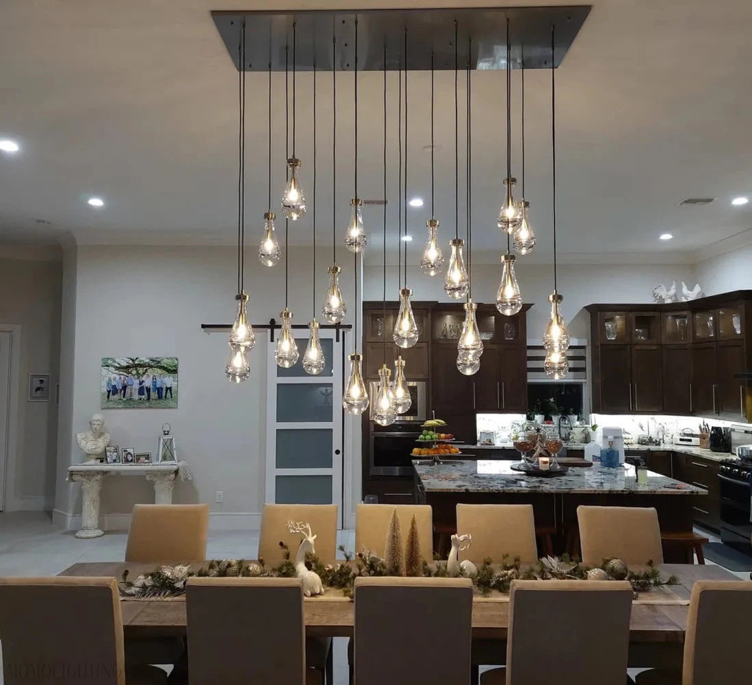 Raindrop Rectangular Chandelier 54"