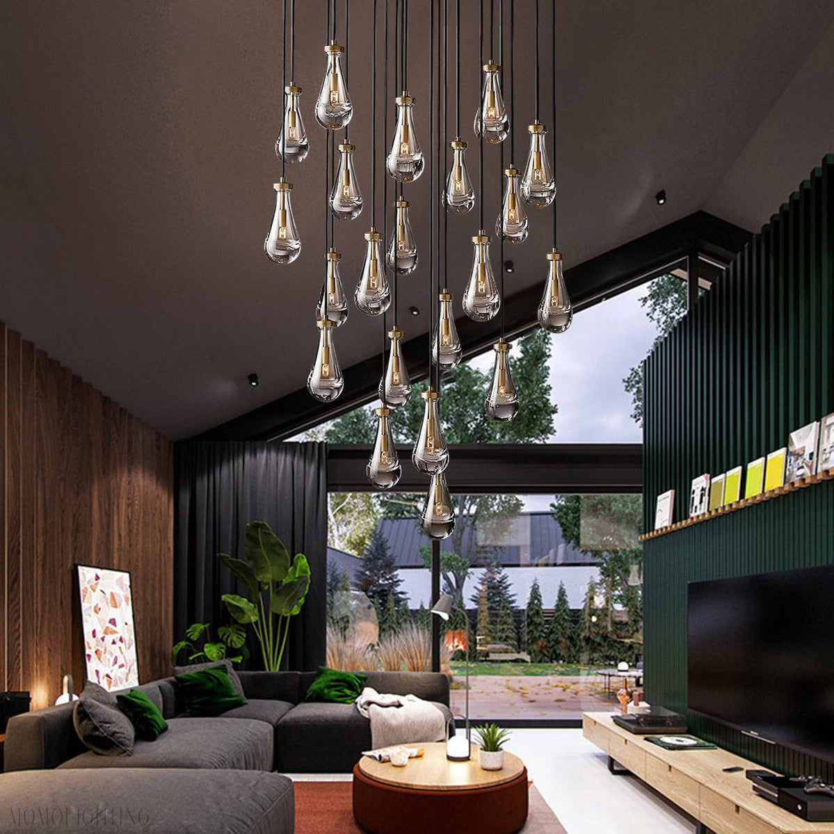 Raindrop Round Chandelier 47"
