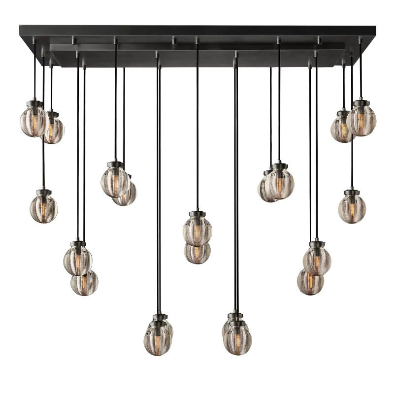 PearlSpherical Modern Rectangular Chandelier 54” - detail 2