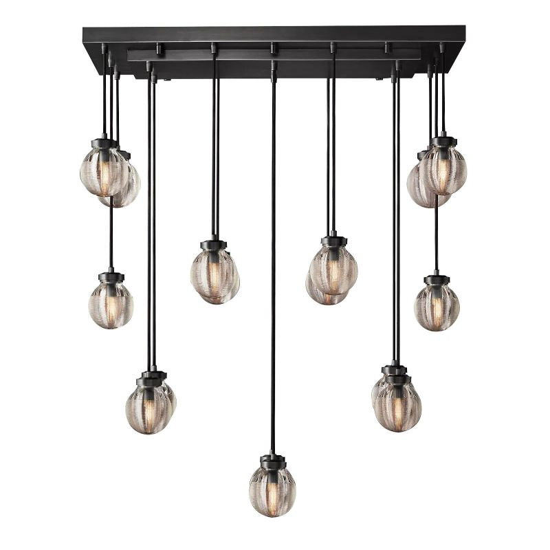 Pearl Spherical Modern Rectangular Chandelier 36” - detail 2
