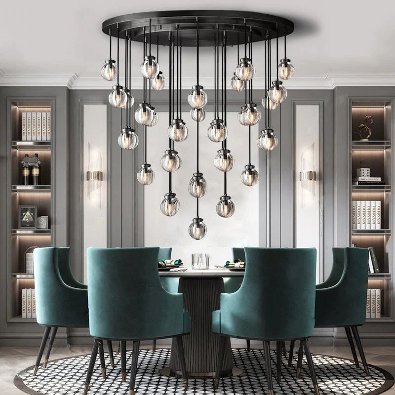 Pearl Spherical Modern Round Chandelier 48" - detail 2