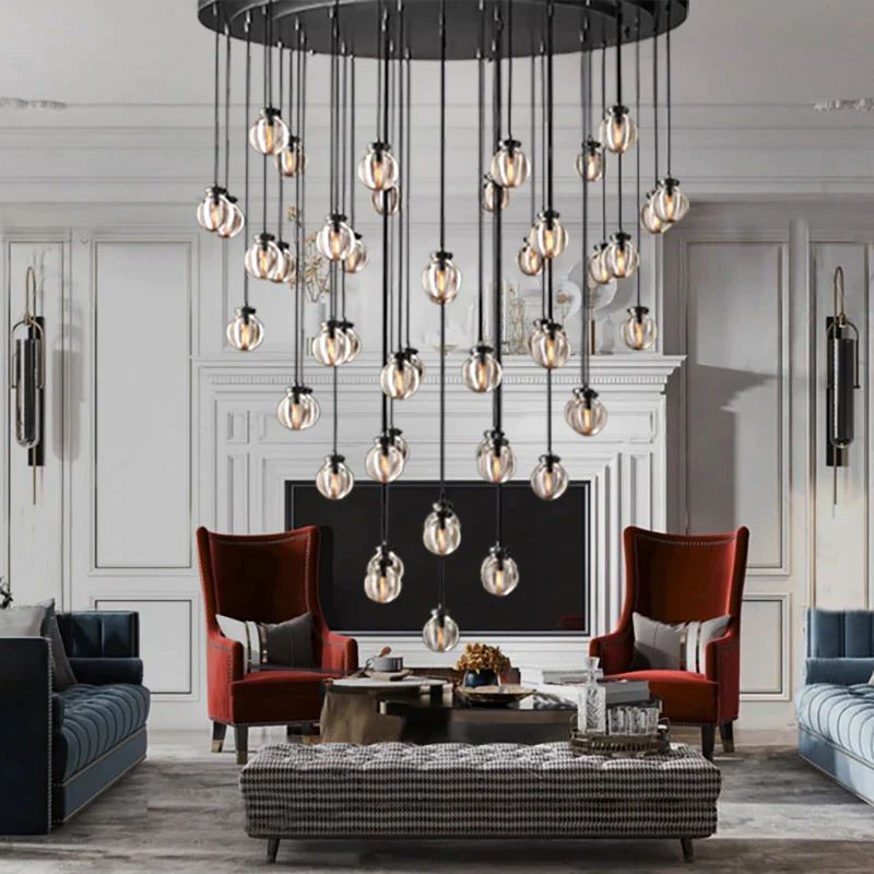 Pearl Spherical Modern Round Chandelier 60" - detail 2
