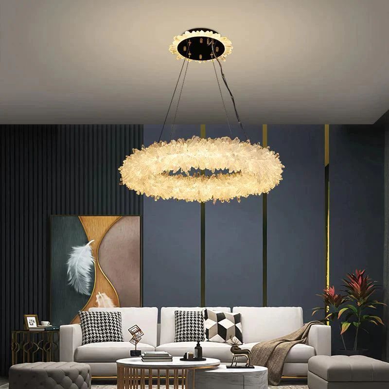 Rock Crystal Halo Modern Chandelier - detail 2